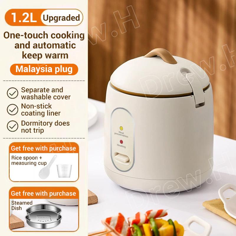 Mini Rice Cooker electric caldronwith Non-stick Pot and Steamer (1.2L/200W) 8