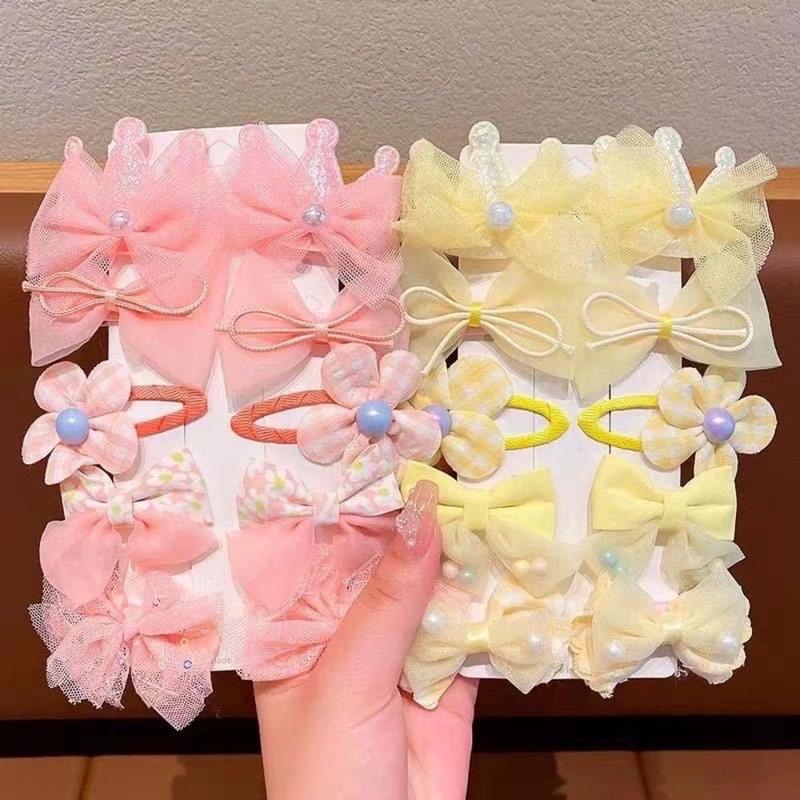 Product Introduction of faninfan 10pcs/set Fashion Cute Hair Clip Lace Bow Sweet Hair Accessories Hairpin for Girls 12
