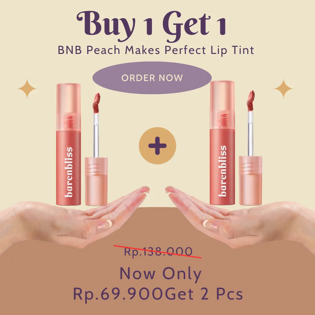 BNB barenbliss Peach Makes Perfect Lip Tint Korea Lip gloss「24H Moisturizing」 bibir gloss long lasting kosmetik
