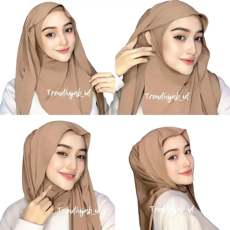KERUDUNG HIJAB PASHMINA INSTAN MODEL MELEYOT PAKAI INNER NINJA MENUTUP LEHER BAHAN JERSEY Muslim Dewasa Oval 2