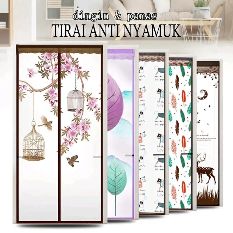 Tirai Pintu Magnet Khusus Ruang AC/Dapur/Toilet Ukuran 90x210cm PVC