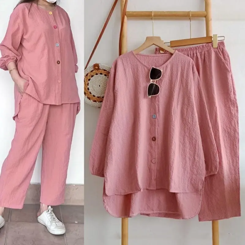Nikita One Set Baju Setelan Wanita Crinkle Premium Daily Casual Muslim Kekinian Terbaru cel