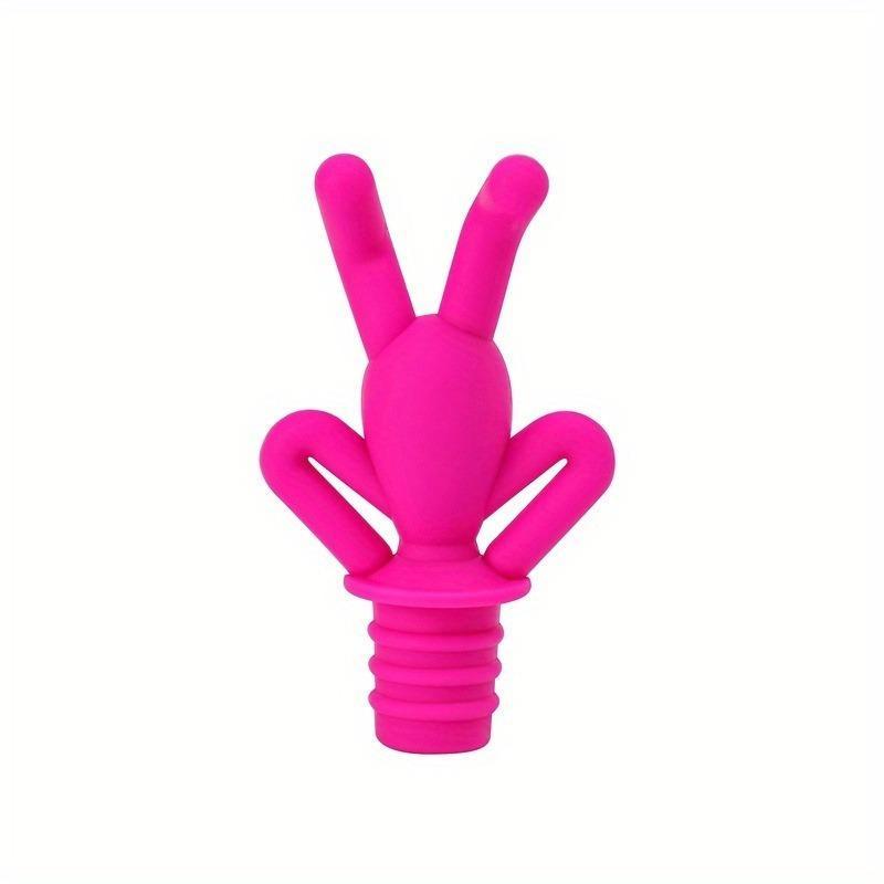Creative Rabbit Design Wine Stopper, 1 Count Silicone Wine Bottle Cap, Bottle Stopper for Restaurant Red Wine and Champagne 4