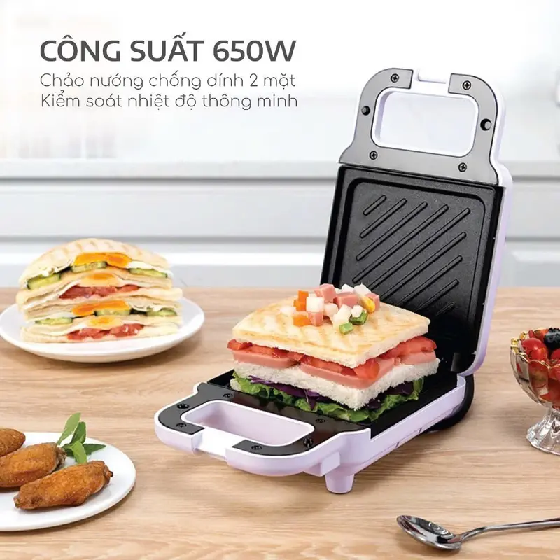 Máy Nướng Bánh Mì Sandwich SEKA SK560 , Máy Kẹp Nướng Bánh Mì Chín Nhanh Đều BH 12 Tháng SP412326266 5