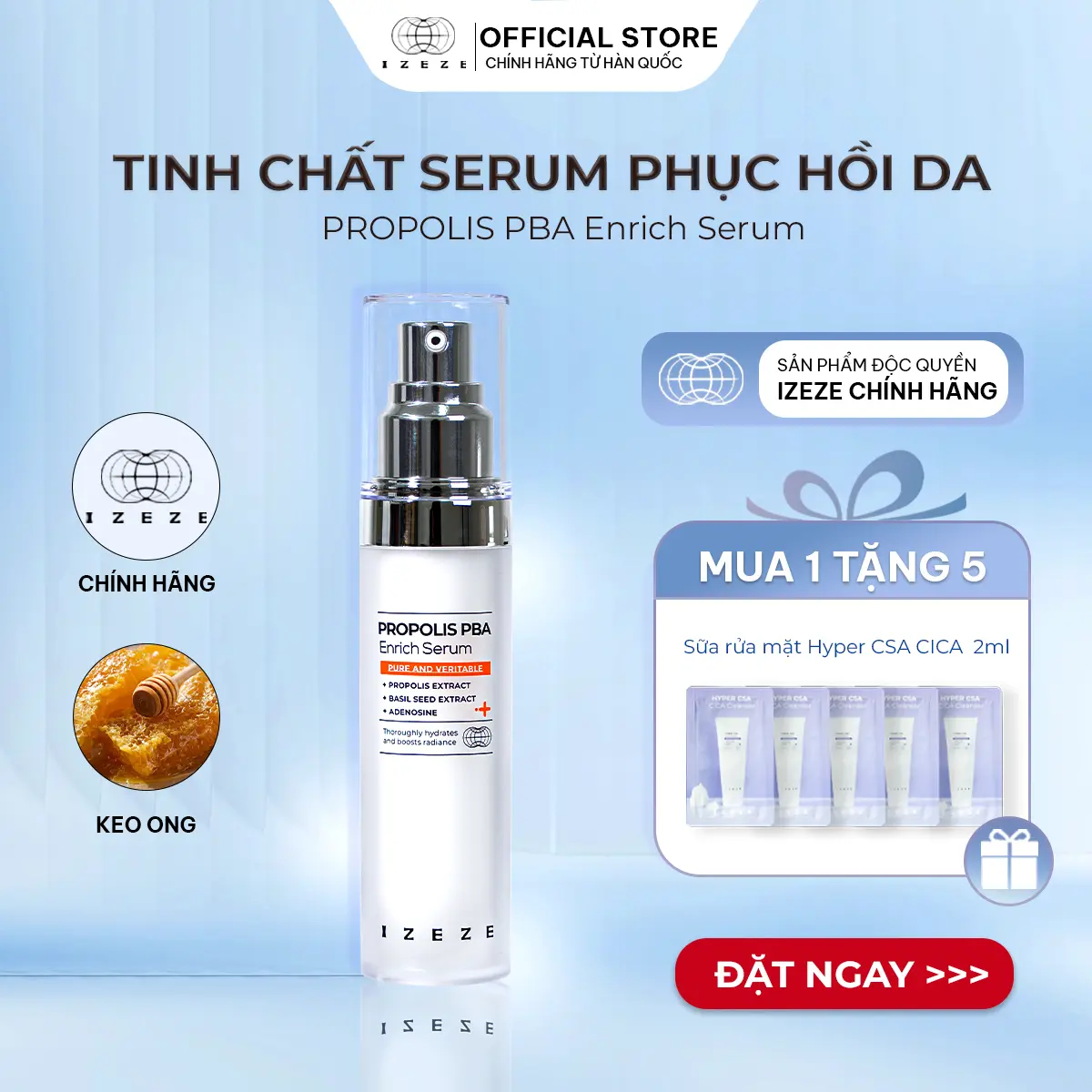 [IZEZE] Serum PROPOLIS PBA Enrich 30ml (Chiết xuất keo ong, tái tạo, phục hồi, giúp căng bóng làn da)