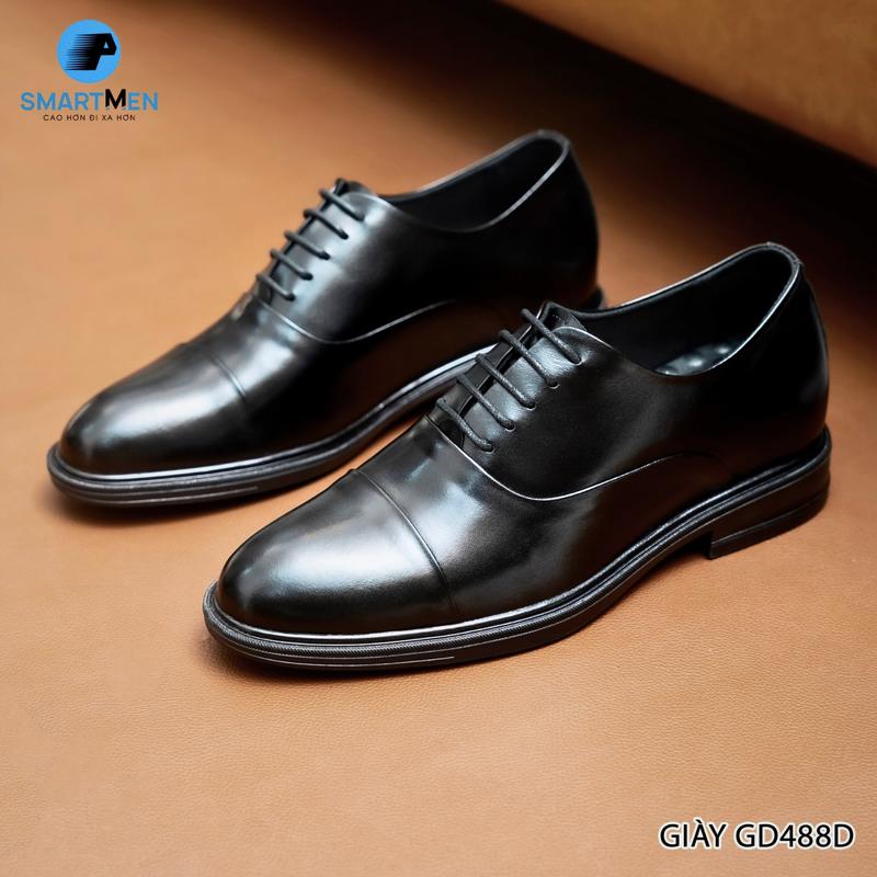 Giày tây nam Smartmen GD488-D, da thật cao cấp, kiểu dáng Oxford, công nghệ khâu giấu chỉ, đế cao su đúc nguyên khối, tăng chiều cao 6cm bí mật, êm chân. giay  oxford