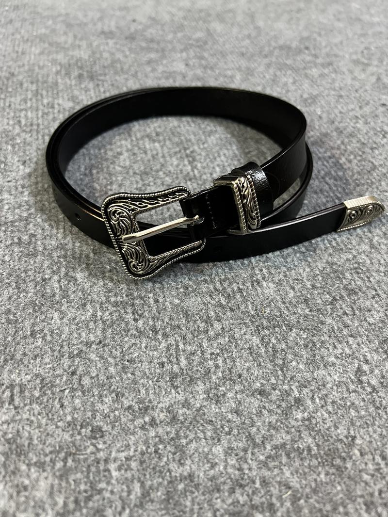 Product Introduction of Thắt lưng unisex nam nữ, da bò siêu bền. Thắt lưng bản nhỏ tôn dáng. Màu đen 1