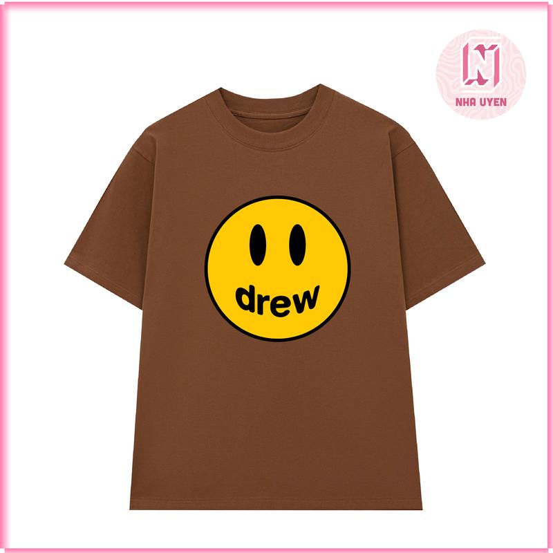 Áo thun đờ rriu mặt cười - fom rộng unisex nam và nữ chất vải cotton 2 chiều đl vải 260gsm Cổ Tròn 2