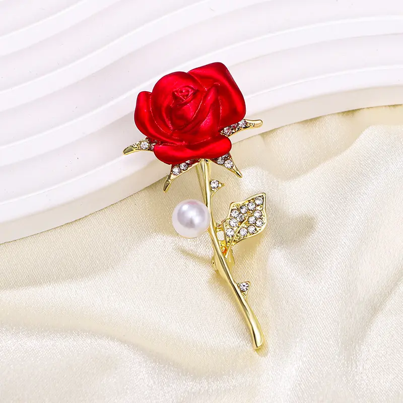 Rose Brooch Simple Elegant Corsage Fashion Design Clothes Flower Accessories