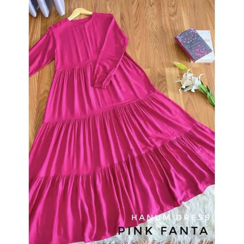 HANUM DRESS Rayon Twill Premium Gamis Busui Terlaris Lembut Muslim 0