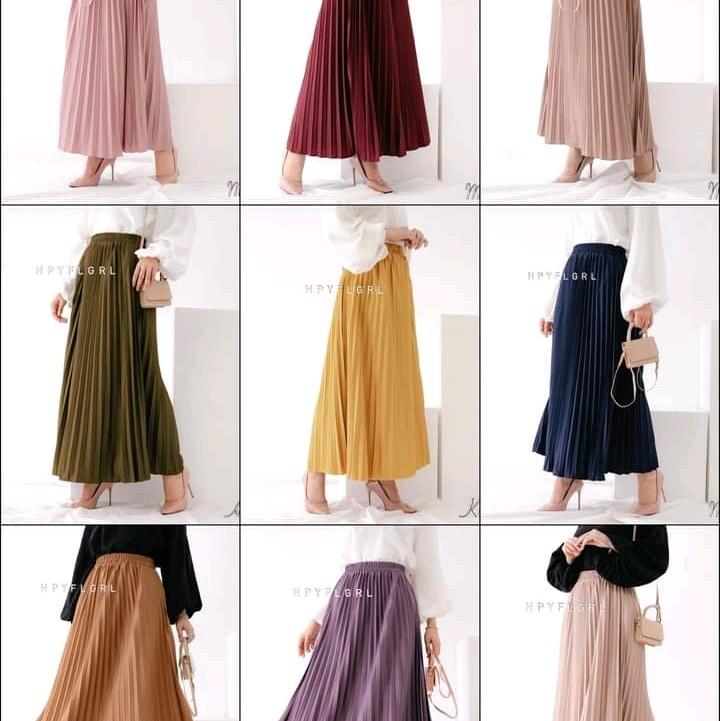 Rok Klok Prisket Rempel Besar Premium Rok plisket Premium Polos 6