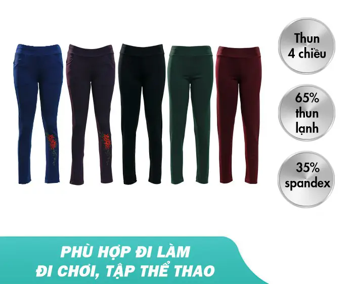 Rosie Quần legging nữ dệt kim co dãn thông thoáng