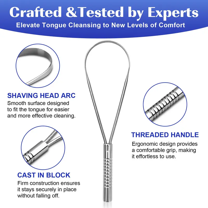 Stainless Steel Tongue Scraper, 1 Count/2 Counts/4 Counts/6 Counts Tongue Scraper with Storage Case, Oral Hygiene Care Tool for Fresh Breath 2