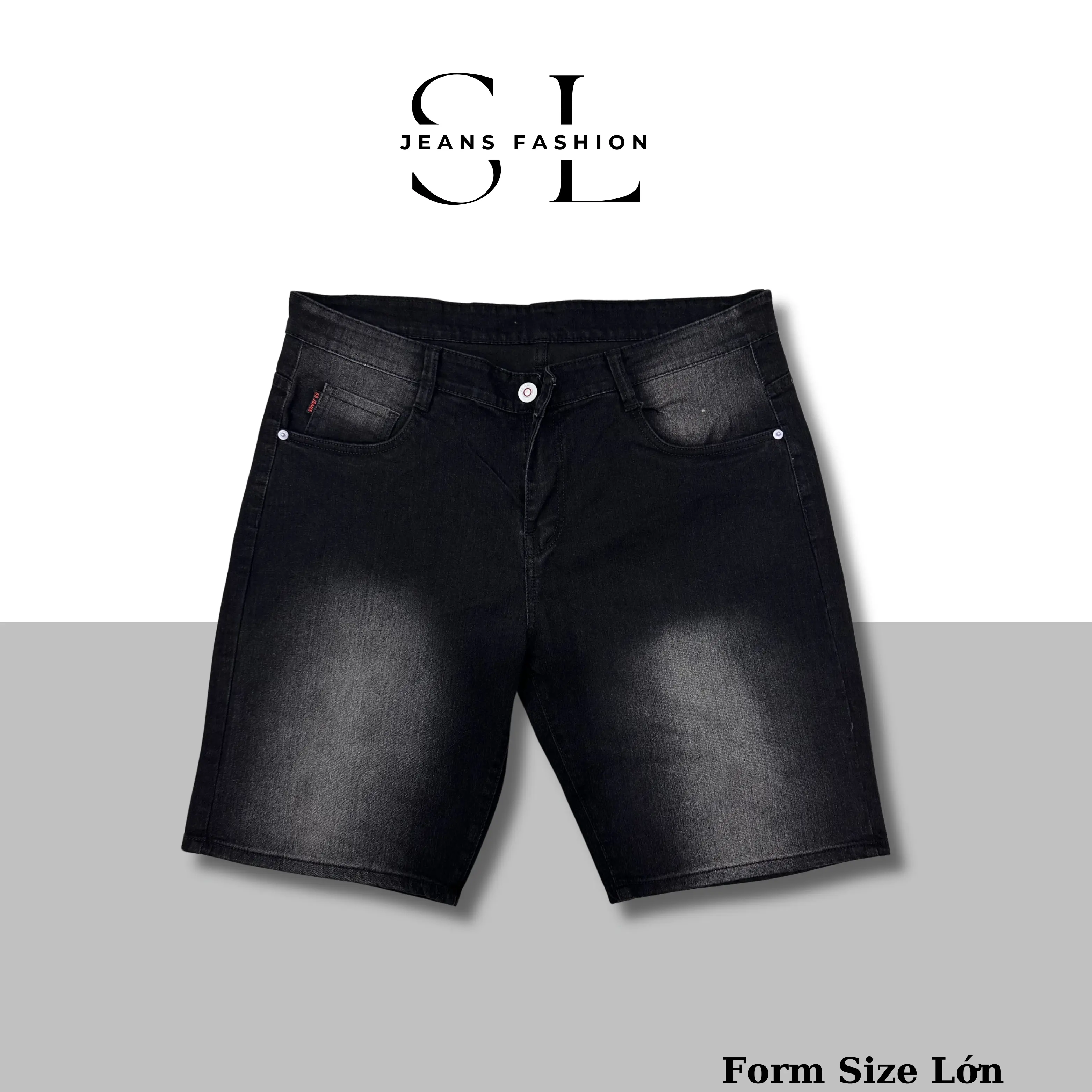 "Có Bigsize(Size 28-41)"Quần Sọt Jeans Nam SL Màu Đen Phủ Khói Thời Trang Trơn - Chất vải Denim Co Giãn 4 Chiều, Đổi Size Miễn Phí [Mã 3]