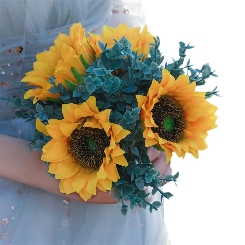 Product Introduction of Wedding Artificial Sunflower Bouquet Simulation Flower Ornaments Decoration for Wedding Flower Arrangement Decoration 55