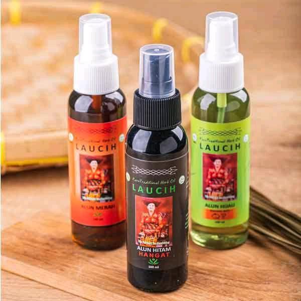 minyak tubuh & pijat paket 3 botol minyak alun premium hijau hitam merah 100ml ASLI 100% dari rumah produksi laucih 24 bulan 0