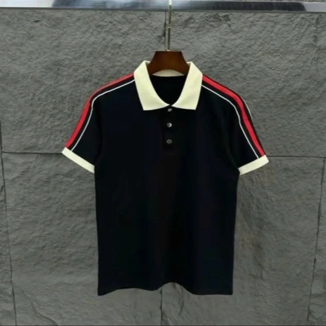 Áo thun nam PoLo cổ bẻ tay ngắn phối viền chạy dây, form chuẩn chất vải cotton dày dặn mẫu mới nhất Hot Trend Menswear Polo Có Cổ Shirt Ngắn Tay Kem Cộc Tay Dệt Jean Nhung áo  polo