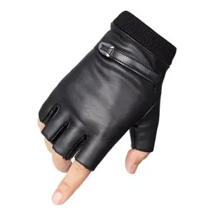 SARUNG TANGAN KULIT WANITA PRIA / Sepeda Motor Half Finger W-S01
