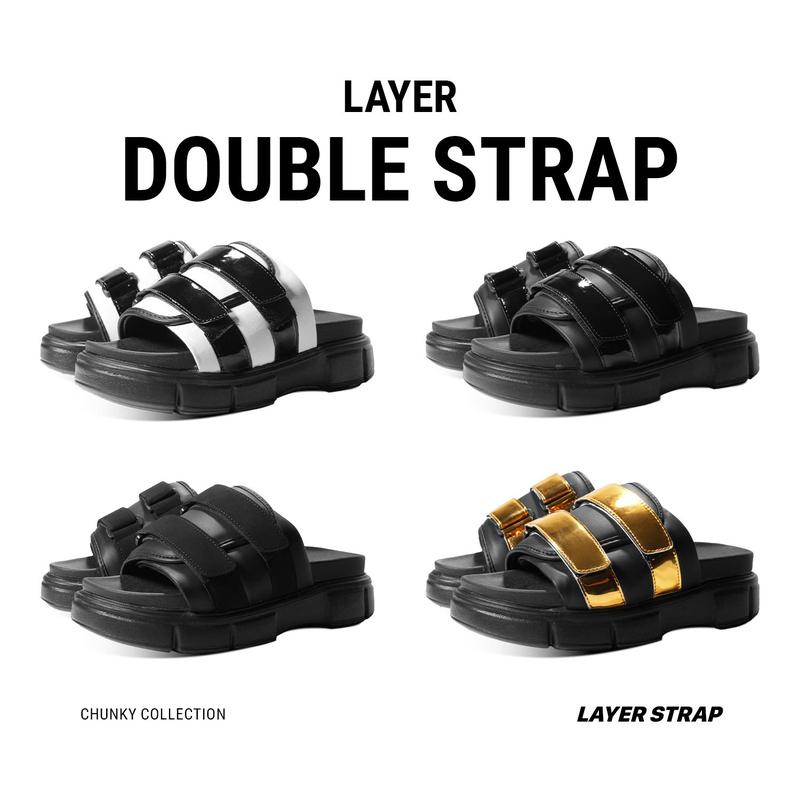 RENCHO LAYER DOUBLE STRAP-Dép Sandal Nam Nữ Tăng Chiều Cao