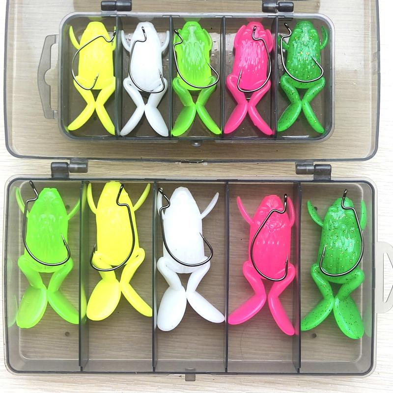 Mồi câu lure nhái mềm nhái đá nước câu cá lóc có lưỡi câu đi kèm mồi cao su dẻo 4cm 10g Đi Câu Bắt Cá Câu Cá