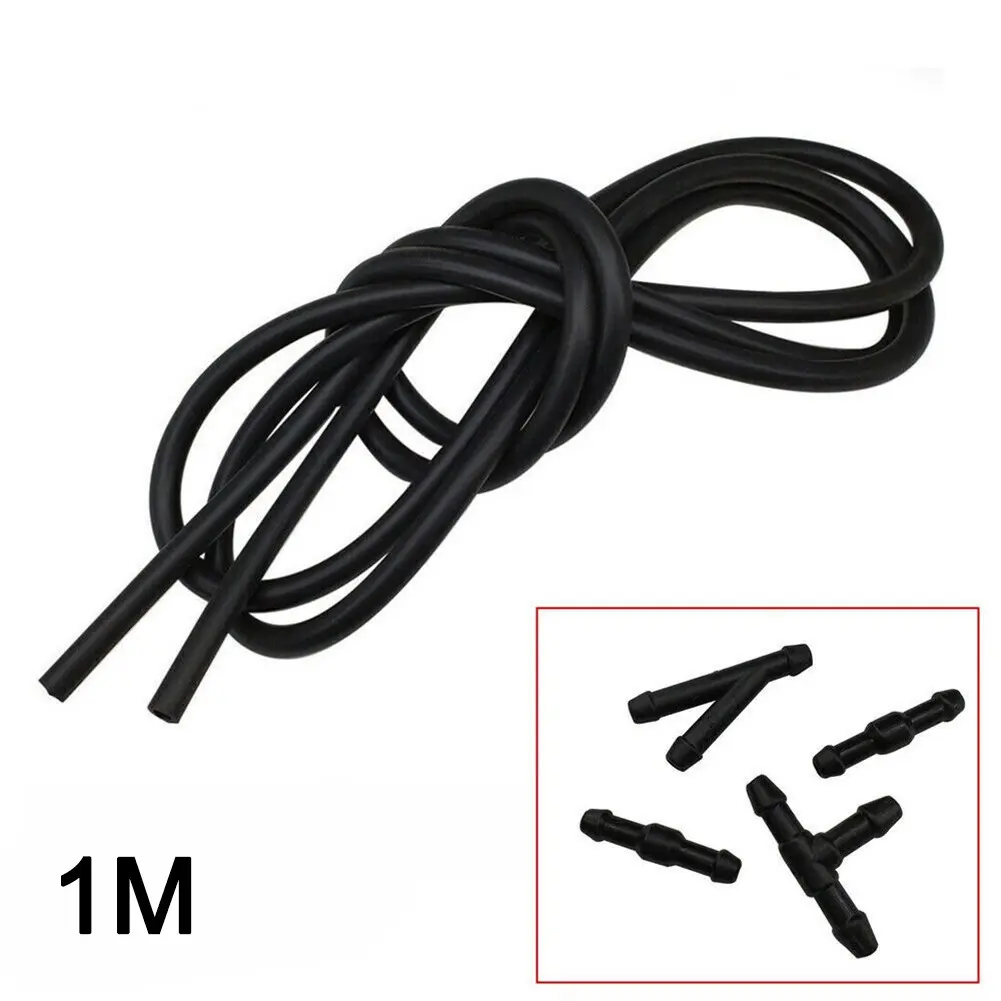 Ống phun nước rửa kính chắn gió ô tô, chiều dài 1M, với đầu nối ống và vòi, thích hợp cho máy bơm vòi phun