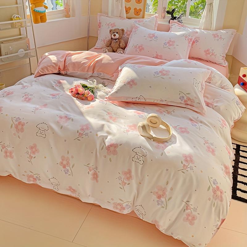 Product Introduction of Floral Print Bedding Set, 1 Count Bedspread & 1/2 Counts Pillowcase without Filler, Soft Comfortable Bedding Set for Home Bedroom 6