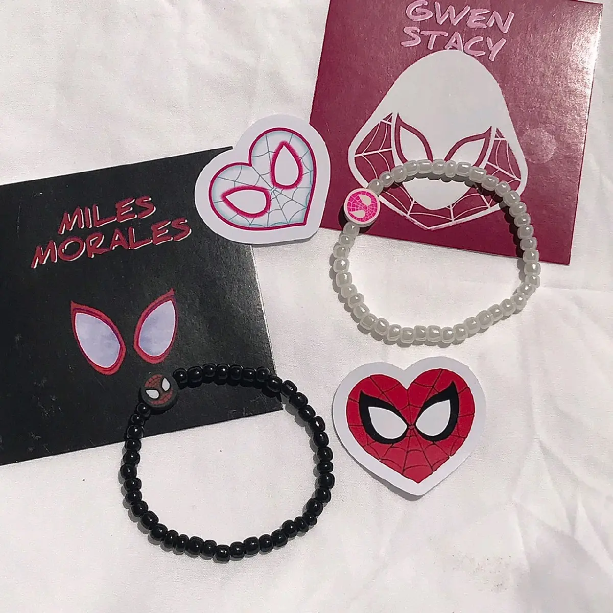 Gelang Couple Spiderman Miles Morales & Gwen Stacy V3 | Gelang Spiderman | Gelang Couple Spiderman Karet Bracelets