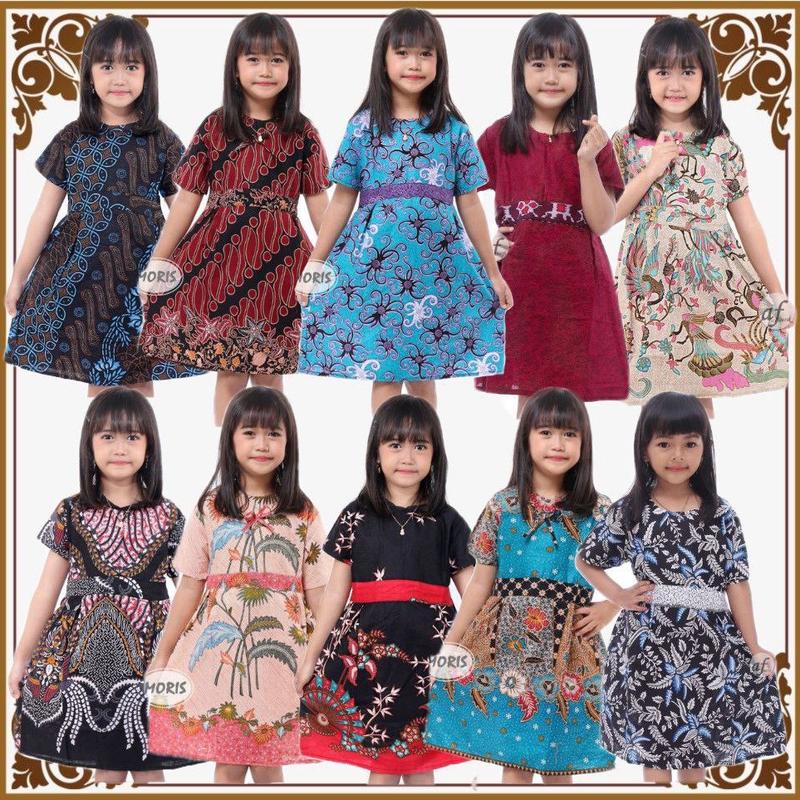 Dress Batik Anak Perempuan Cewek Seragaman Motif Terbaru umur 2-12th 0