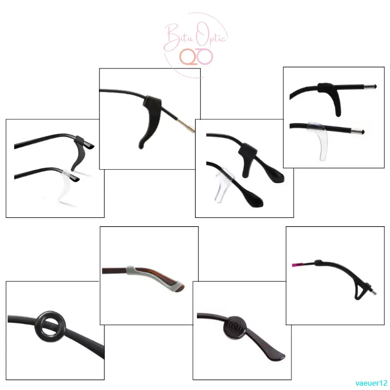 vaeuer12 Miếng Cài Giữ Kính Làm Êm Tai, Tránh Tuột Kính Bằng Silicon Siêu Bền, Chống Trượt , Rơi Kính Tiện Dụng Chơi Thể Thao