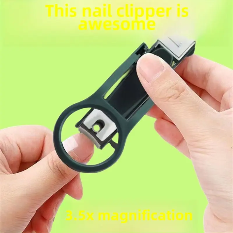 Creative magnifying glass nail clippers splash-proof nail clippers sharp clear large nail clippers with a magnifying glass. Manicure Nail Care Nail Art Cutics