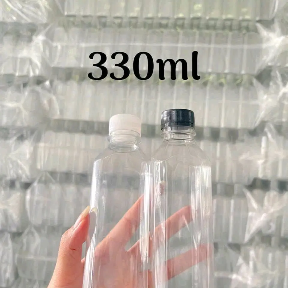 100k/100cChai nhựa 330ml hàng nhựa PET nguyên sinh,dày dặn chắc chắn