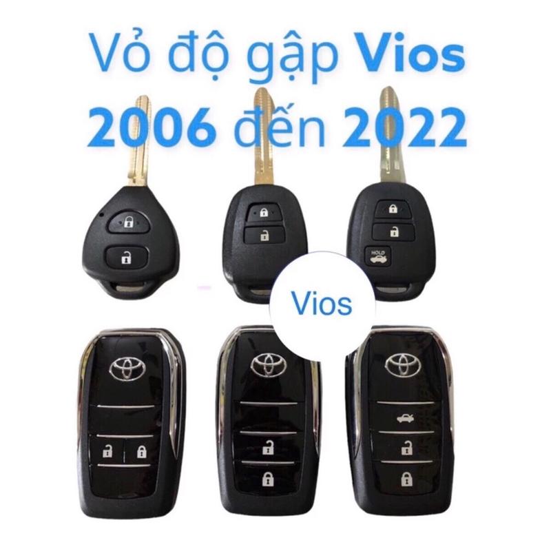 Vỏ chìa khoá độ gập toyota Vios 2005 đến 2022 nhựa cao cấp