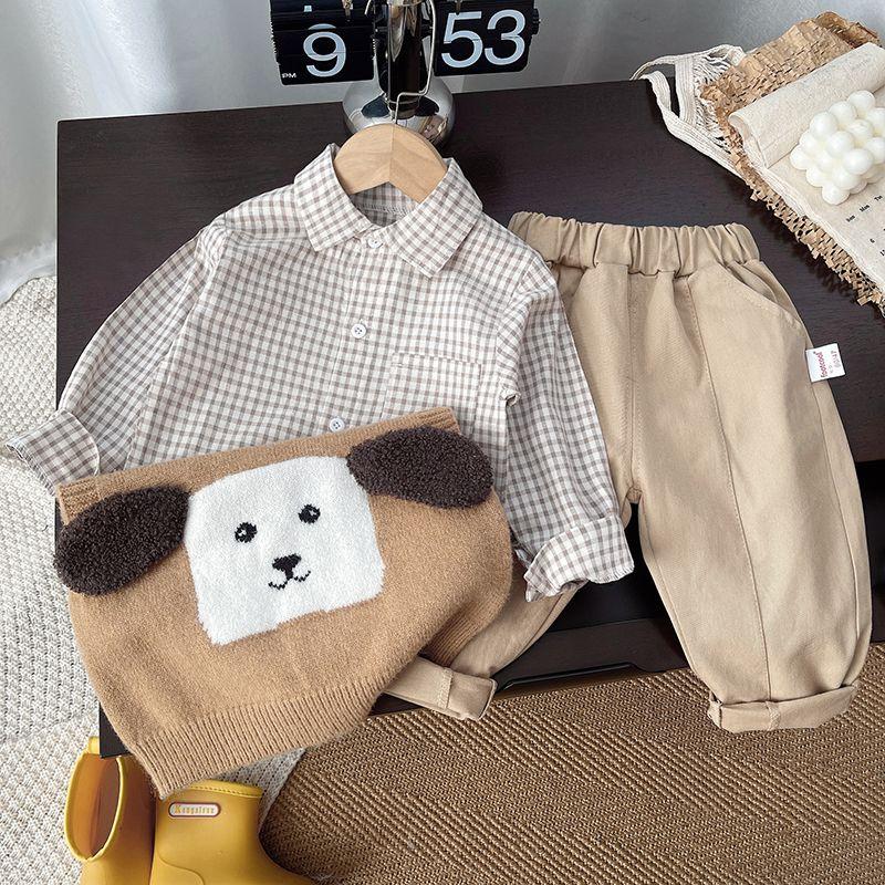 Product Introduction of Quần Áo Mùa Thu Cho Em Bé Bộ Đồ Mới, Áo Len Thời Trang Bé Trai Hoạt Hình, Áo Vest, Ba Mảnh, Thích Hợp Cho Mùa Xuân Và Mùa Thu, Được Thu Thập Bởi 2544 Người, Cao Cấp Năm 2025 5