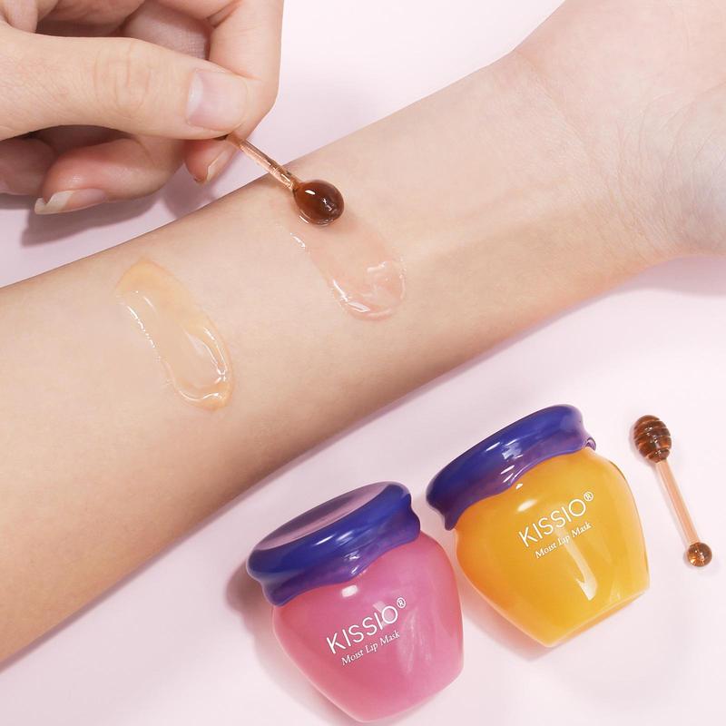 Cherry Blossom & Honey Extract Lip Mask, Day & Night Use Moisturizer Set, Moisturizing Skincare Balm 4