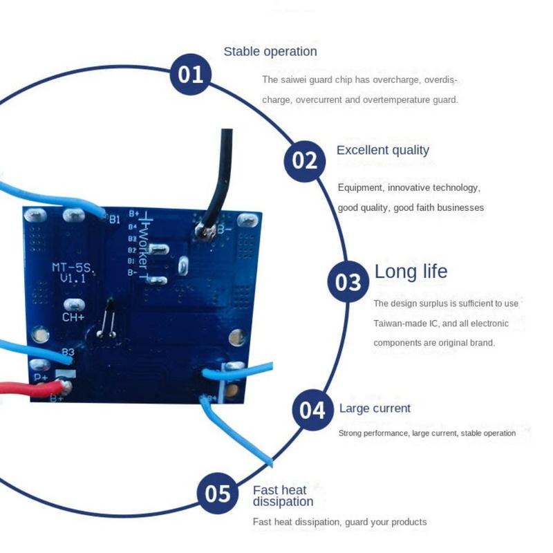 Mô-đun bảng bảo vệ, 3MOS, cho pin Lithium, Bảng bảo vệ sạc pin, Gói pin 3
