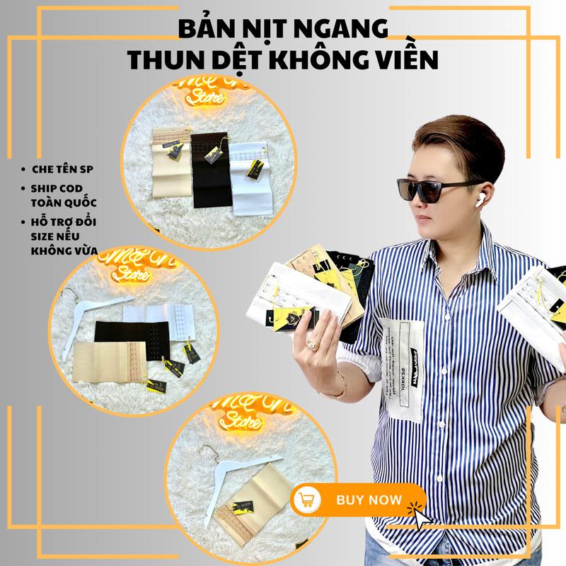 [ BẢN THUN DỆT] Nịt Bản THUN DỆT Không Viền - 15cm - Trắng, Đen, Da - Áo nịt ngực đinh hình Nữ Tomboy, Sb Women