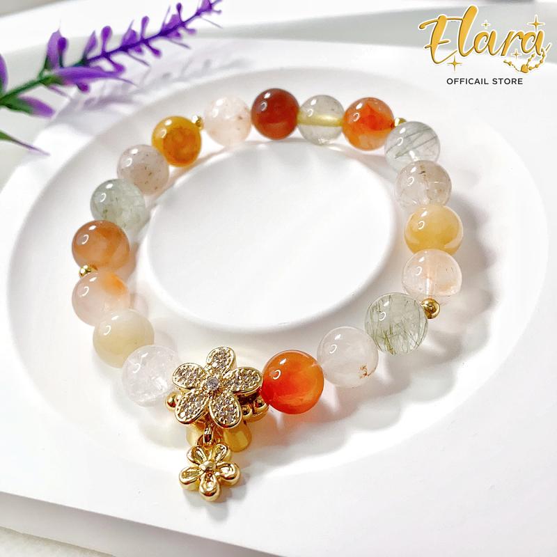 [THẠCH ANH TÓC] Vòng tay thạch anh tóc đá tự nhiên may mắn, bình an, xinh đẹp [YS4050] [4075]