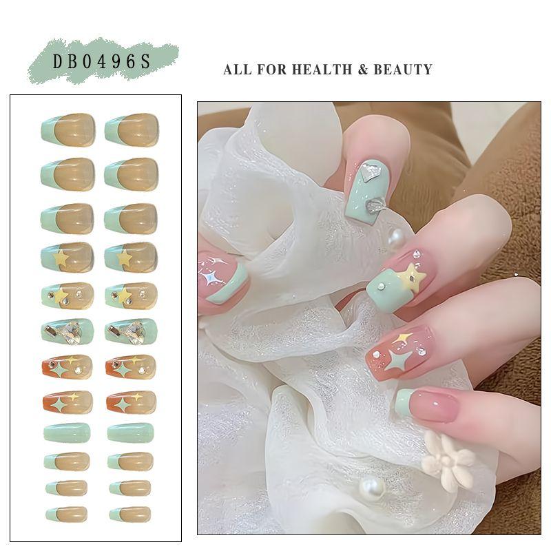 Product Introduction of [Summer Dopamine]Y2K Purple Star Fake Nails 2025 New Ice Nude Nail Patch Cute and Sweet Easy to create fingertip fashion    linhpressonnails 3