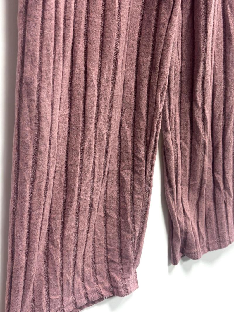 Product Introduction of 【Plus Size】 Solid Crop Top & Wide Leg Pants & Open Front Long Sleeve Outwear Loungewear Three-piece Set, Casual Comfy Pyjama Set for Women, Women's Sleepwear for All Seasons 9