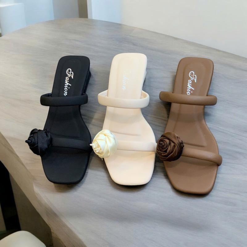  Dép cao gót nữ 3 phân phối hoa Hồng xinh xắn 2025 