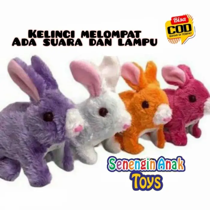 boneka kelinci lucu Murah bisa melompat dan bersuara