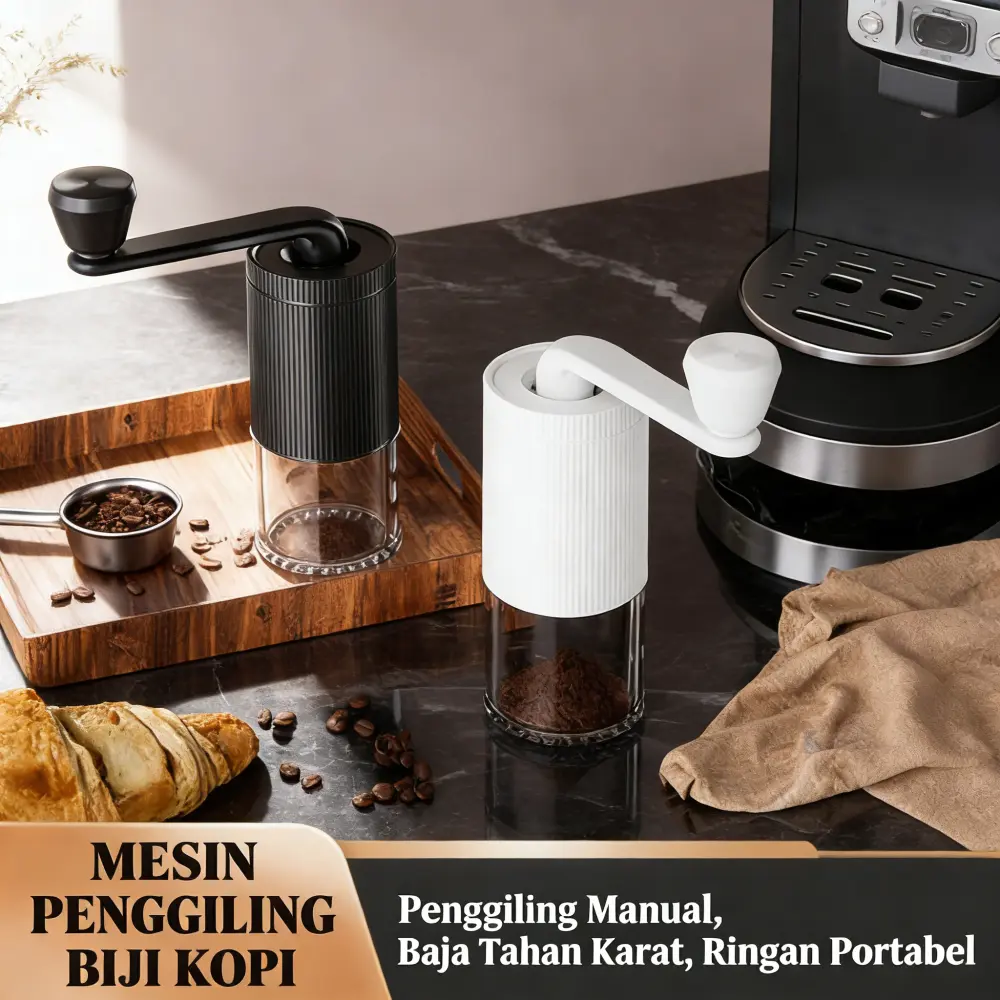 Penggiling Kopi Manual 20g Tangan, Mesin Giling Espresso & Kafe Campur, Kompak untuk Perjalanan & Outdoor, Bahan Stainless Steel, Ideal untuk Camping & Aktivitas Luar Negeri