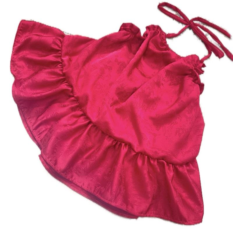 SAMclothing - Yếm đỏ cho bé gái 8 đến 25 kg xinh tươi 0