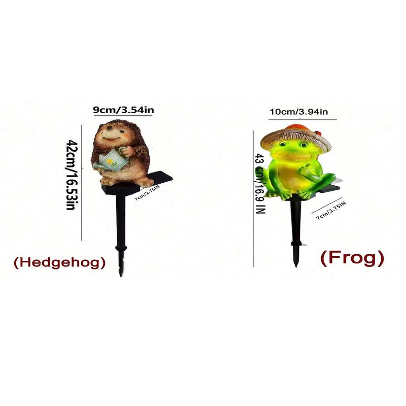 Solar Powered Animal Statue Decorative Light, Cute Frog Design Garden Decoration Light, Outdoor Garden Decoration Light for Courtyard, Terrace, Garden, Lawn 1