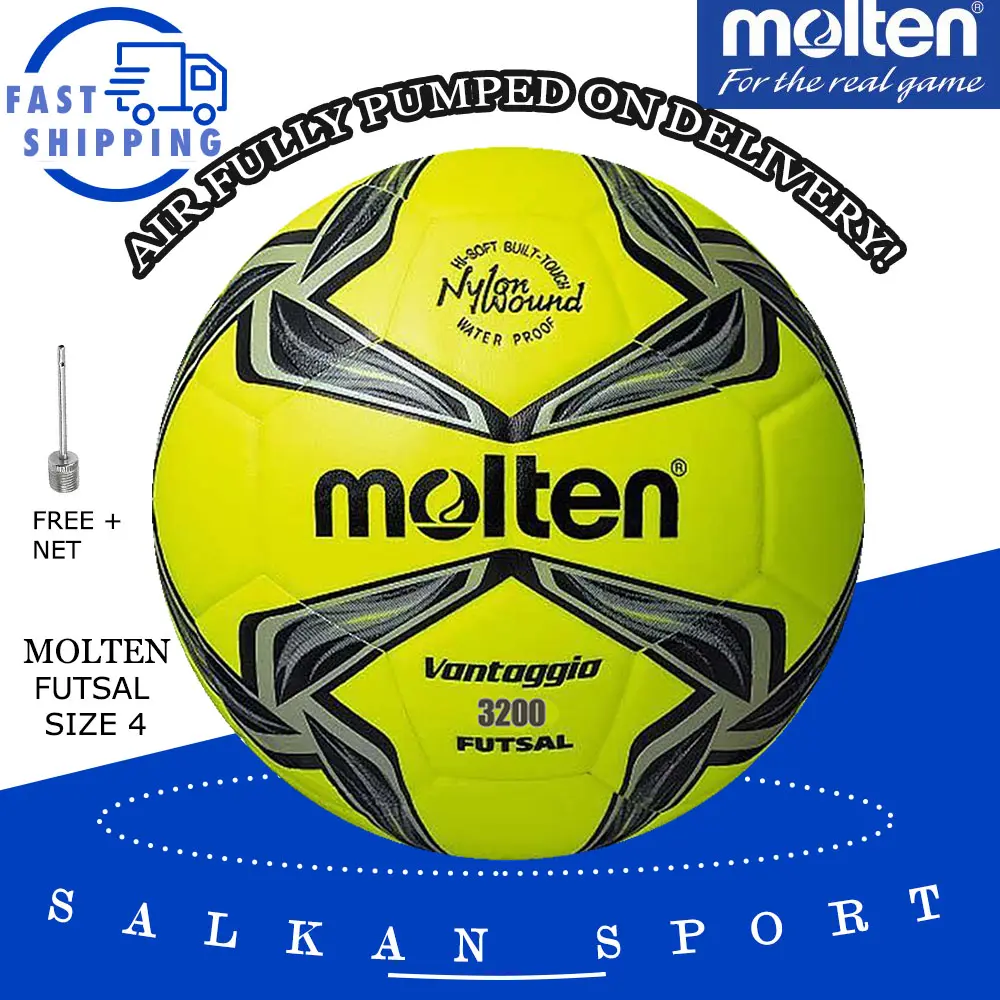 Molten futsal ball Vantaggio 3200/ Asian Cup/original size 4/ Bola futsal/hybrid fully pumped/free nett & needle