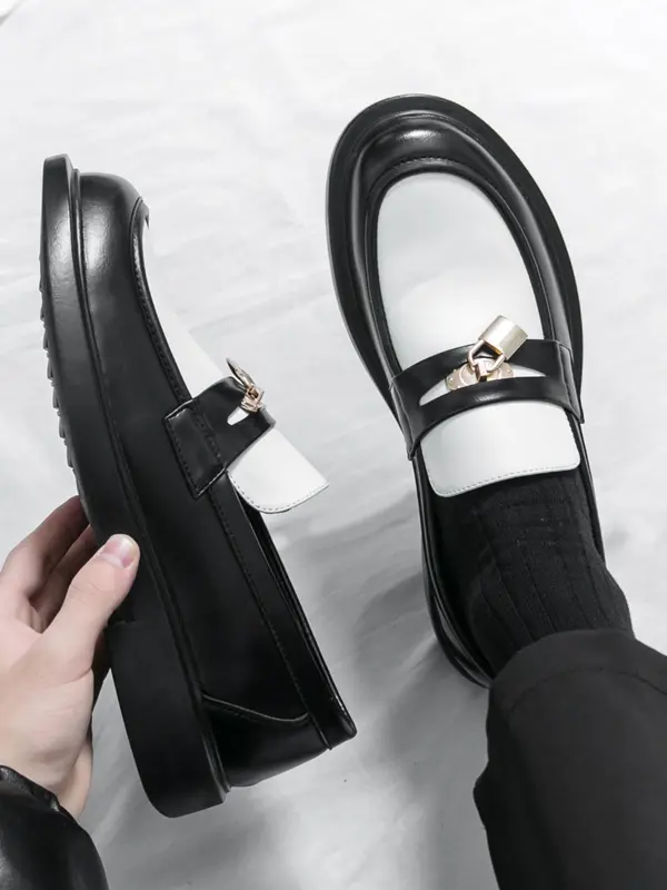 Men's Fashionable Plain Color Lace-Up Loafers, Casual Comfortable Slip-on Loafers for Daily Wear, Fashion Shoes for Party, Daily Clothing Decor 8