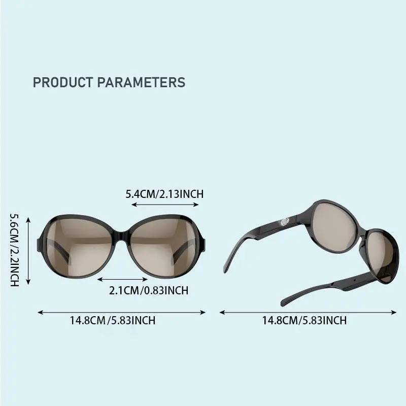 Wireless Smart Glasses, Outdoor Sports Call Music Glasses, HD Smart Glasses with HiFi Wireless 5.3 Earphone, Stereo Dual Speaker Touch Wireless Glasses, Wearable Devices 1