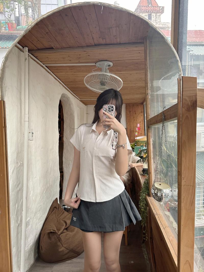 Product Introduction of Áo SƠ MI CHIẾT EO Buộc Nơ Có Túi Ngực Dành Cho Nữ Phong Cách Hàn Quốc - CE01 7
