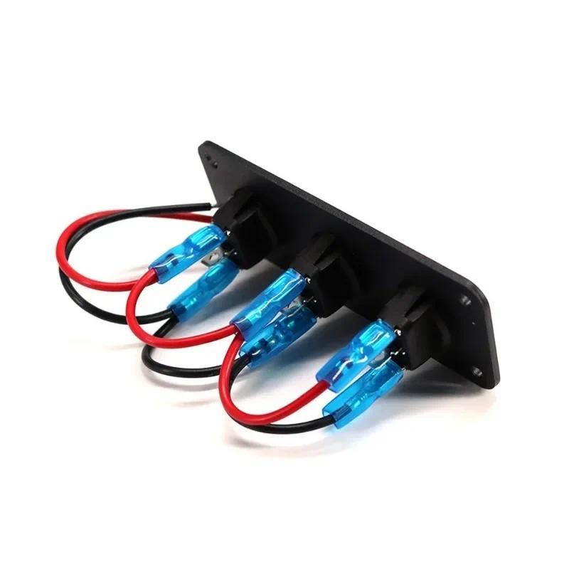 Product Introduction of 12V 1-4 Gang Universal Toggle Switch Panel USB Car Boat Marine RV Truck Blue LED Styling Accessories Marine Rocker Switch 52