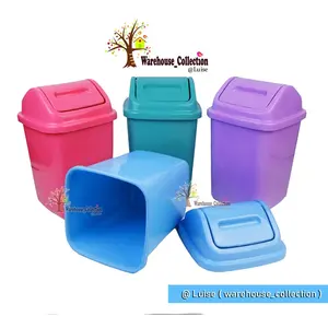 TEMPAT SAMPAH 5 lt WARNA EXSOFT PASTEL/ MINI DUSTBIN TUTUP SWING /TEMPAT SAMPAH SEGI bak  sampah kotak sampah mini kamar tong sampahnya mini tong  sampahnya